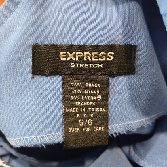 Vintage Express Stretch Sheath Dress Blue 90s Y2K Blue Juniors 5/6 - Picture 5 of 7